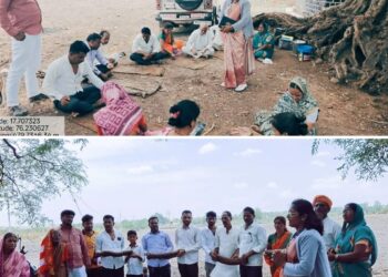 मौजे गुळहाळी येथे ‘गोणपाट’ पद्धतीने सोयाबीन बीज उगवण क्षमता तपासणीचे प्रात्यक्षिक