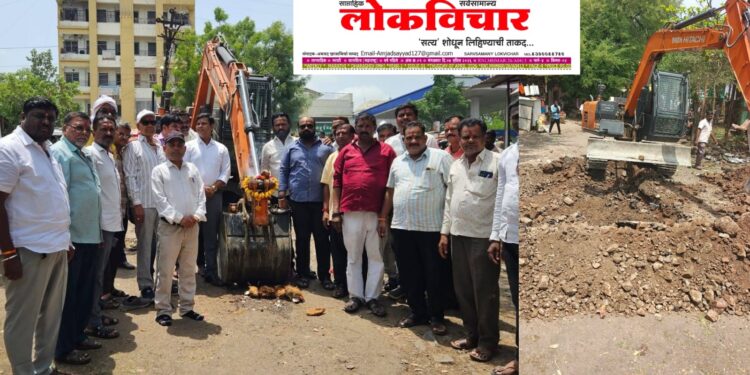 रवी मुंडे यांच्या पाठपुराव्याला यश, देशपांडे स्टँड बाजार चौक रस्ता दुरुस्तीला सुरुवात